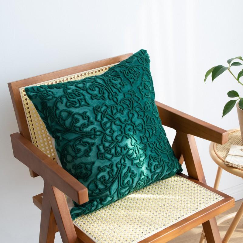 Luxury Cotton Linen Velvet Embroidered 3D Hollow Pillow Cover 45x45cm Sofa Decor Christmas New Home