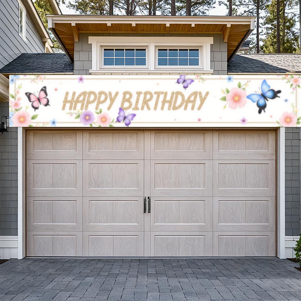 Lightweight Material  Banner  Butterfly Theme Banner  Birthday Decoration for Indoor Decoration Birthday Party