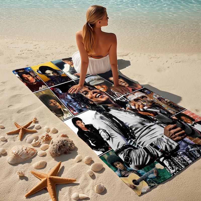 Michael Jackson Collage Stylish Digital Printing Beach Towel Quickdrying Absorbent Blanket For Beach Pool Gym Travel