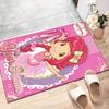 Princess Strawberry Design Area Rug Personalized Name- Non-Slip, Soft & Cozy Floor Mat for Living Room, Office - Indoor/Outdoor Carpet