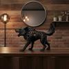 1Pc 3D‑Printed Hollow Wolf Figurine, Lifelike Dark‑Style Ornament, Indoor & Outdoor Decor for Halloween Christmas, Bookshelf Gar