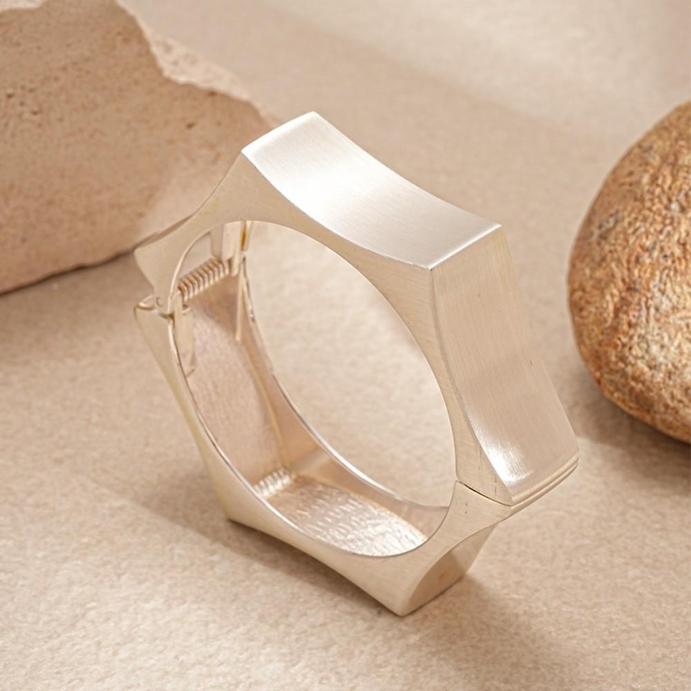 Matte/Glossy Cuff Bangles Zinc Zinc Alloy Metal Exaggerated Bracelet Unique Wide Open Bangle  Decoration