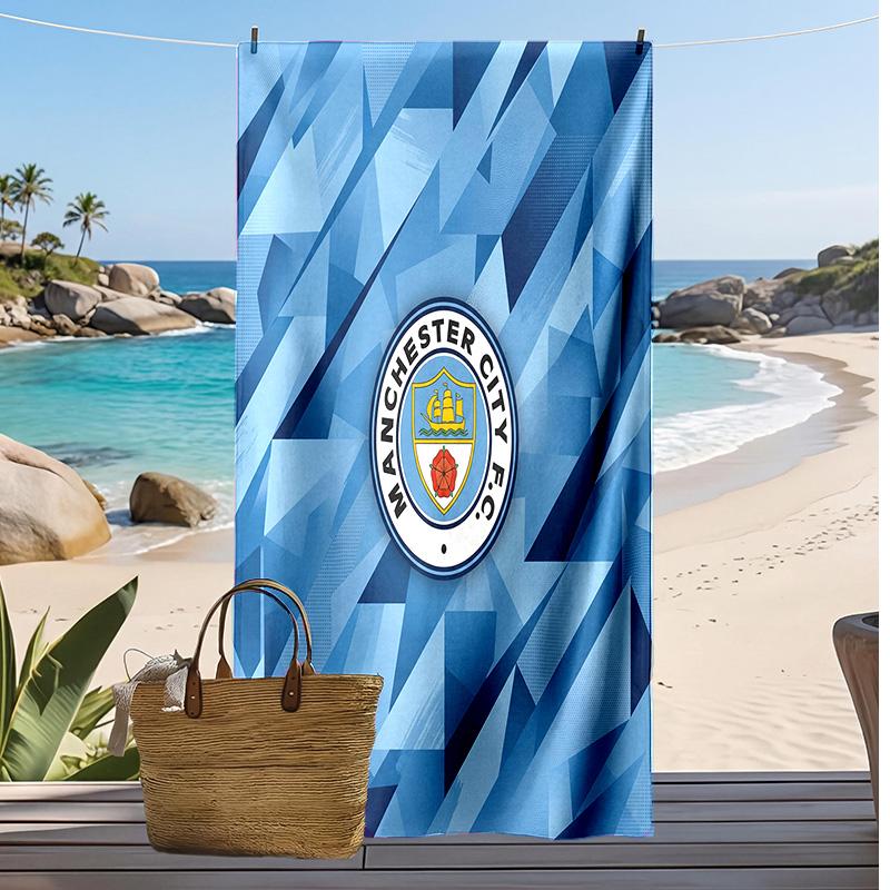 Manchester City Printed Beach Towel Quick Dry Soft TowelPortable Large Rectangular Beach Blanket for Travel Swimming Pool