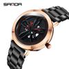 Sanda Men's Trendy Waterproof Quartz Watch with Cool Wheel Design