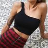 Mujer Señora Hombro Único Sexy Deportivo Sujetador Delgado Camiseta Tanque Chaleco