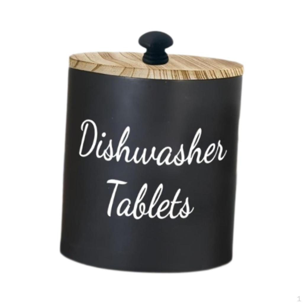 Dishwasher Capsule Container Dustproof Case Versatile with Lid Wooden Desk Organizer