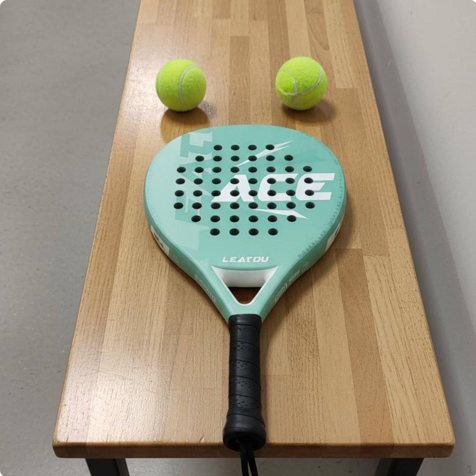 Carbon Fiber Beach Tennis Racket Paddle EVA Core Sport AntiSlip Grip Athletic Gear for Green Glass Fiber