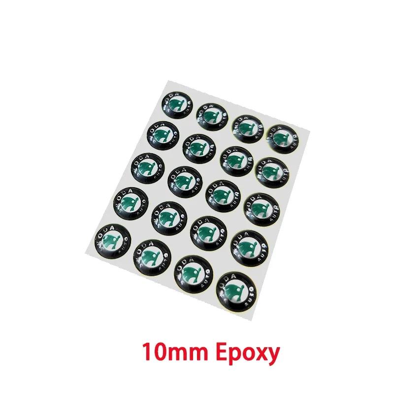 Naklejka Samochodowa 2025 Nowa 10 SZT 14mm Naklejka Emblemat Naklejka Na Kluczyk Samochodowy Zdalny Do Skoda Octavia Kodiaq Fabia Superb Rapid Kamiq Karoq Deri