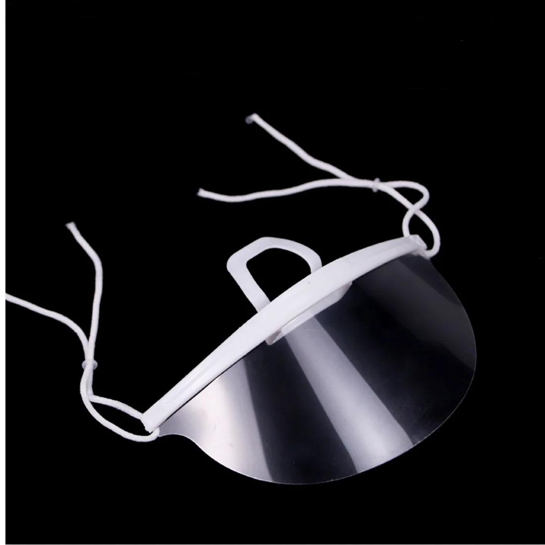 

Кухонная гигиеническая защитная маска Гигиеническая пластиковая маска Защита от брызг Прозрачная пищевая маска для рта и носа 10 шт.