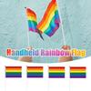 10Pcs Durable LGBT Rainbow Flags Rainbow Pride Day Rainbow Hand Flag Vivid Colors Dacron HandHeld Flag Party Decorations