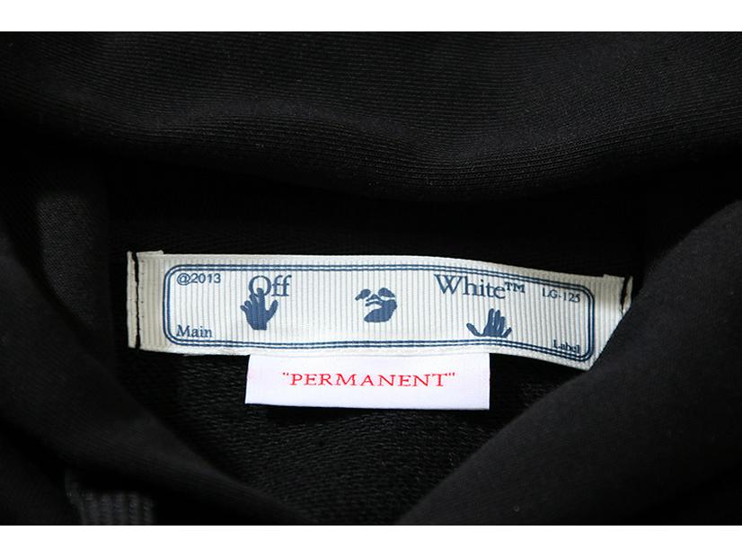 Unisex Off-White Embroidered Letter Hooded Sweatshirt for Autumn/Winter
