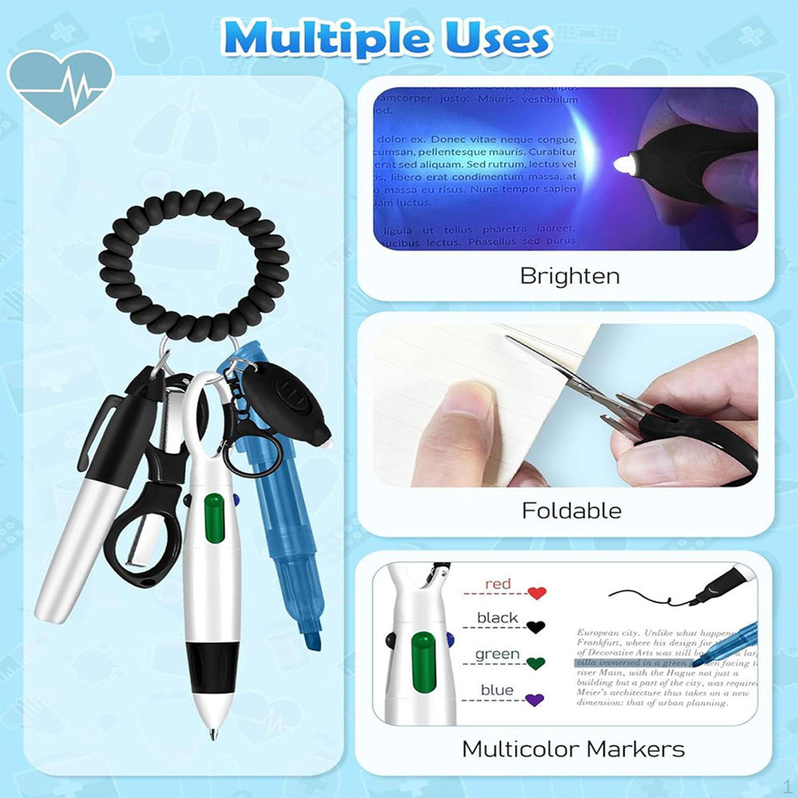 

Набор ручек для медсестры, цветная шариковая ручка, многофункциональная, прочная, компактная, с зажимом для брелка