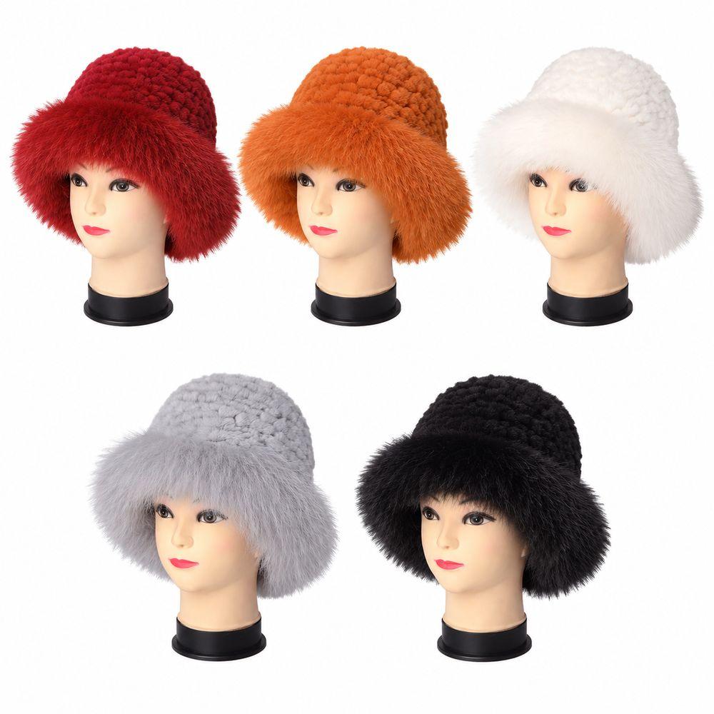 Fluffy Plush Fluffy Fur Bucket Hat Thick Warm Plush Fisherman Hat Fashion Winter Warm Hat Women