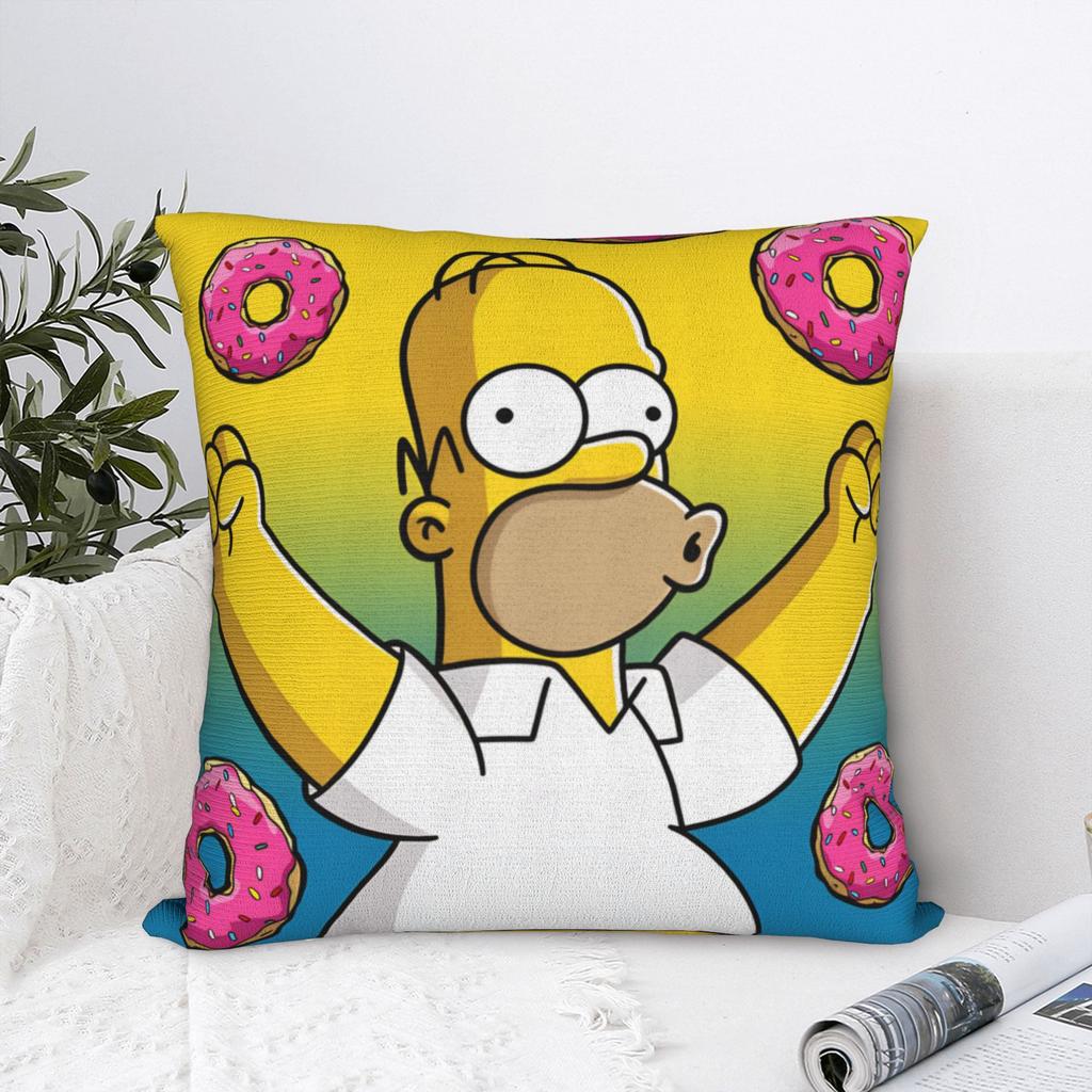Funny SSimpsons Donut Obsession Pillow Case Comfy Pillow Cover Funny Pillowcases For Sofa Home Decoration