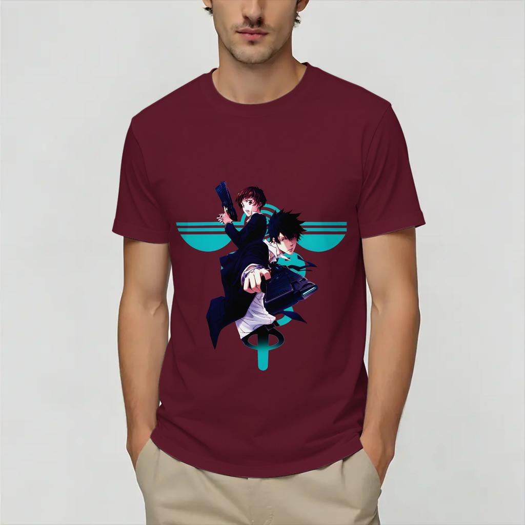 PsychoPass Cotton TShirt For Unisex Summer Y2K Basic T Shirts ONeck Hippie Tees Oversize Wholesale Clothing