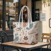 Cozy Winter Pattern Tote Bag Casual Daily Shoulder Handbag for Shopping Commute