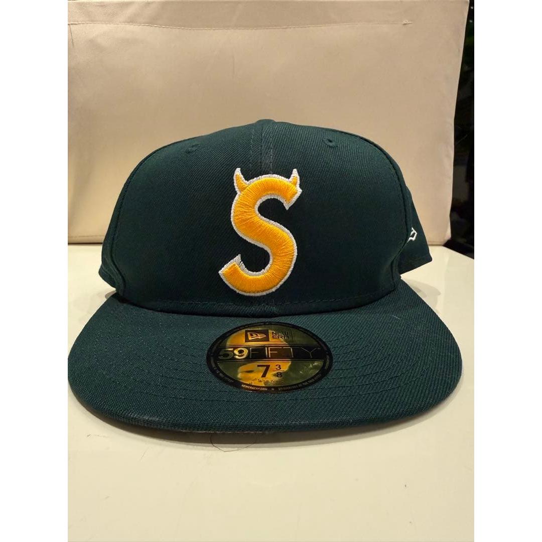 Used Supreme New Era S Logo Cap Green 7 3/8