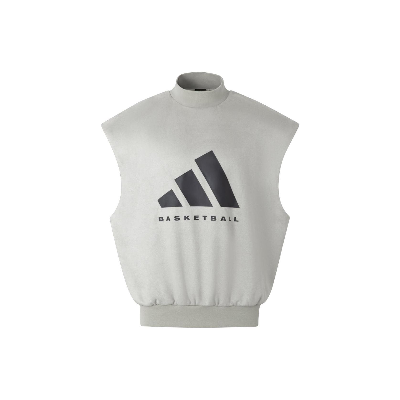 adidas Basketball Sueded Sleeveless Sweatshirt Sesame Men s IN7704 S