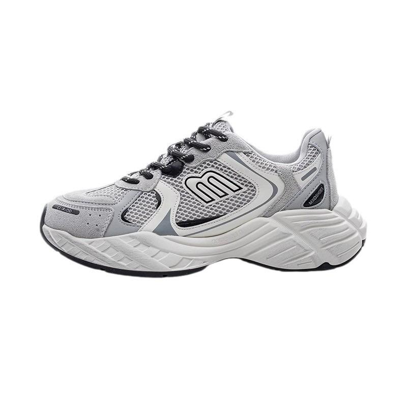 Fashion versatile platform shoes women's new small height-increasing mesh breathable casual sports shoes