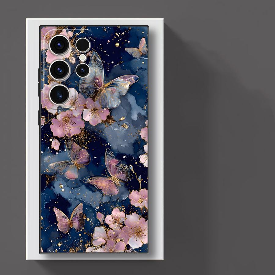 Creative Cartoon Butterfly Funda Phone Cover Case for Samsung Galaxy S26 S10 S9 Note 20 Ultra 8 9 10 S20 S21 FE S25 Ultra S23