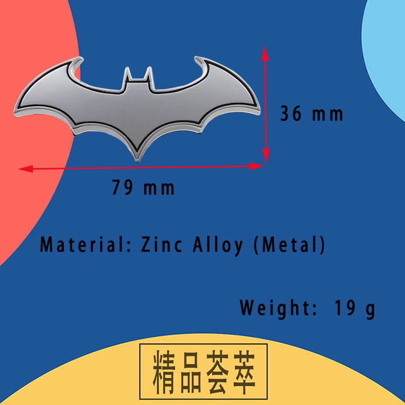 3D Premium Bat Shape for Motorcycle Automobiles Logo Car Fender Trunk Rear Bonnet Decal Emblem Badge Sticker
