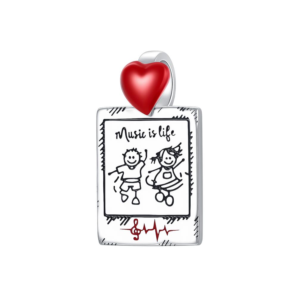 925 Silver Heart Organ Charm Red Rose Skull Pendant Dark Aesthetic Dangle Jewelry for Bracelet Necklace DIY