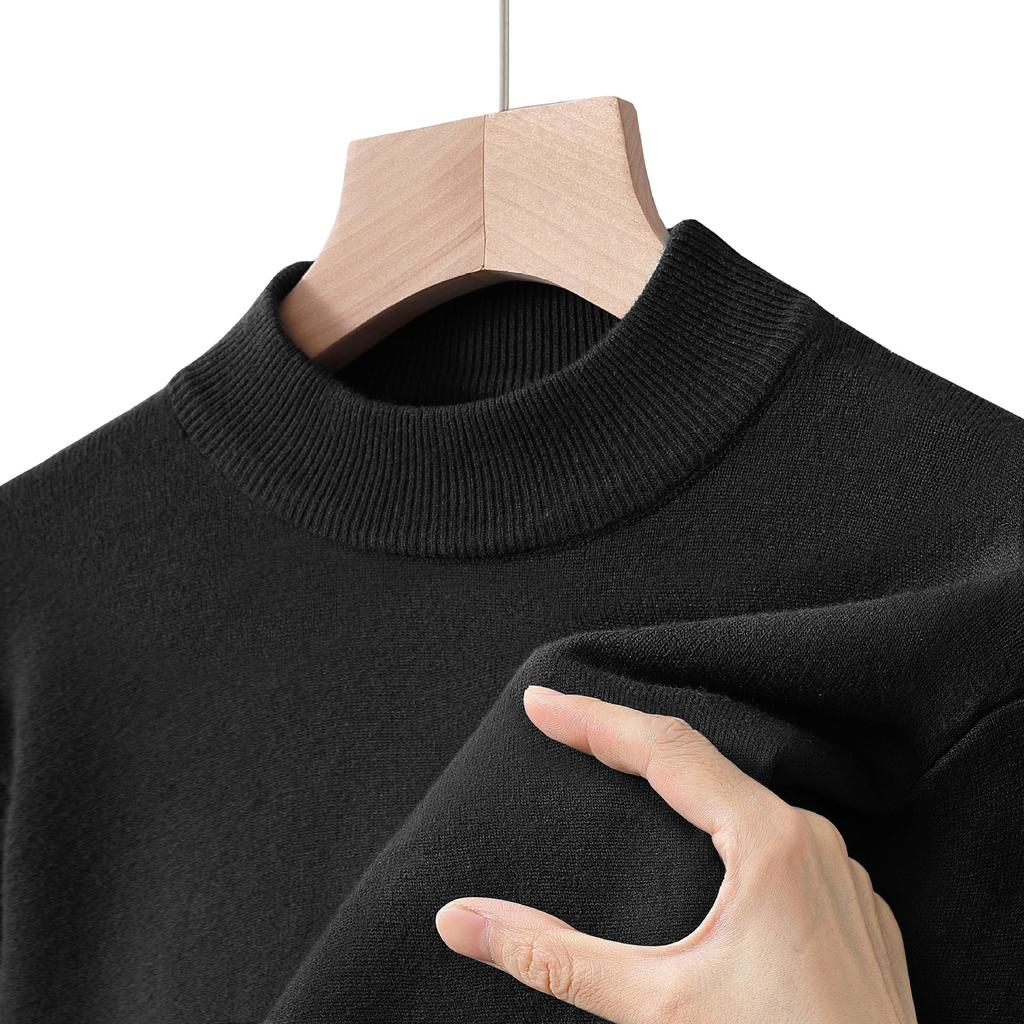 Half Turtleneck Knitwear Sweater Autumn/Winter Neck Sweatshirts Solid Color Pullovers Man Casual Mens Clothing