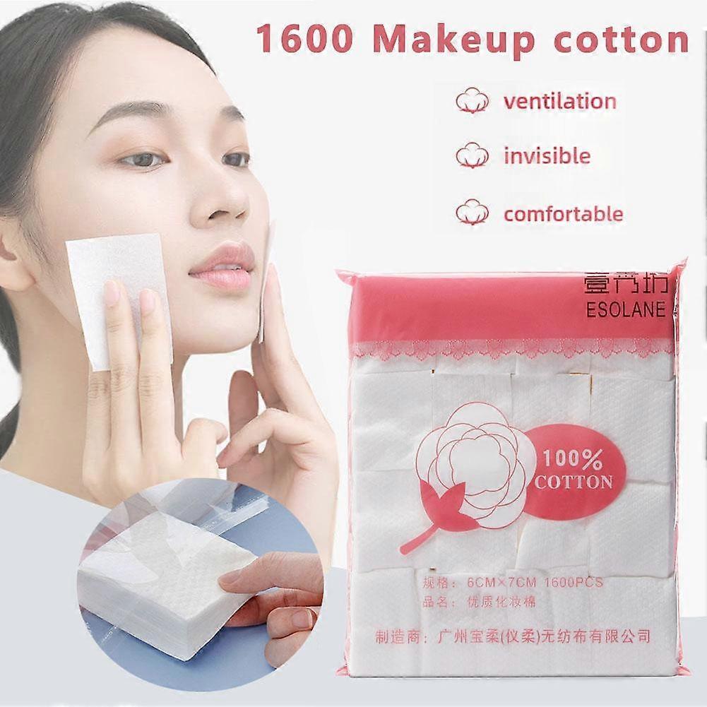 1600pcs Disposable Makeup Cotton Pad Facial Cleansing Natural Cotton Fiber