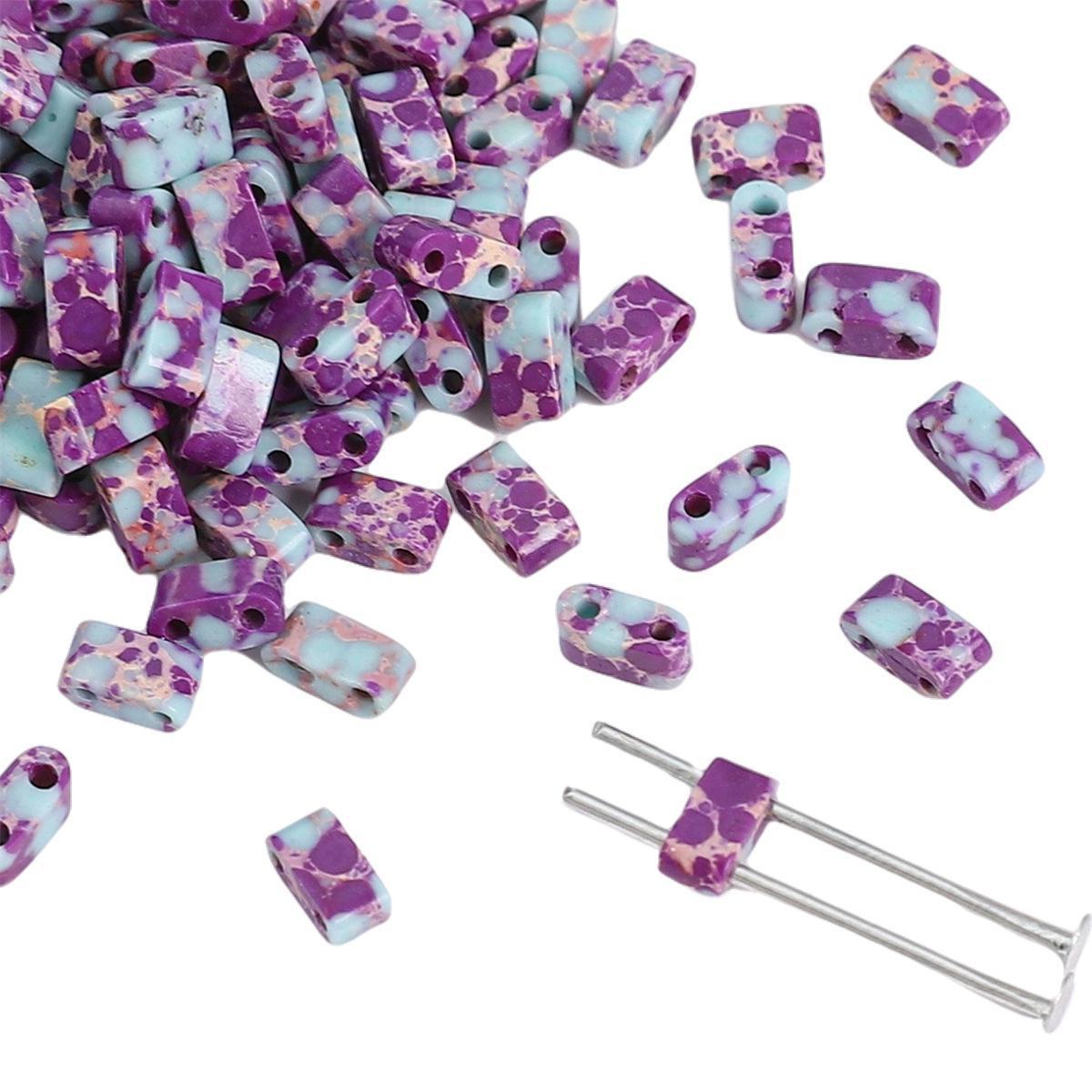 

Браслет из натуральных геометрических бусин из агата своими руками: Простые модные украшения Emperor stone, about 5x2mm, 10 pieces/pack фиолетовый