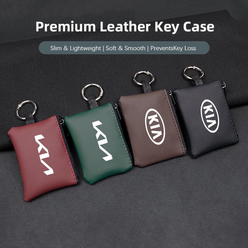 EKSP2 Car Keychain Keybag PU Leather Key Pouch For KIA K3 Sportage Carnival K5 Seltos Pegas KX1 EV5 Sonet EV6 K4 EV3 Ceed K8 K9 Cerato
