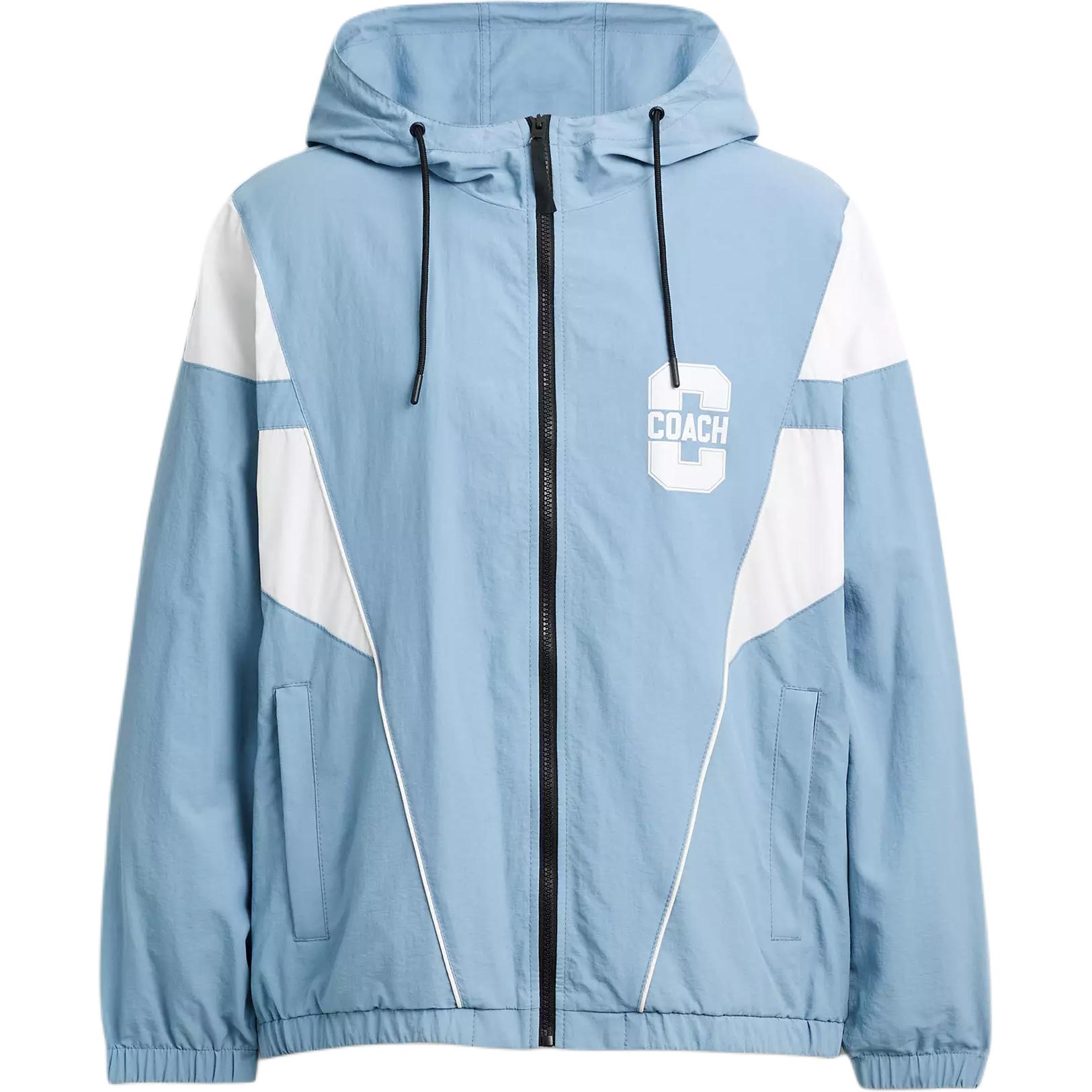 

Coach Ss25 Hooded Color Block Jacket Men Jacket Blue White CY417-XR1 L