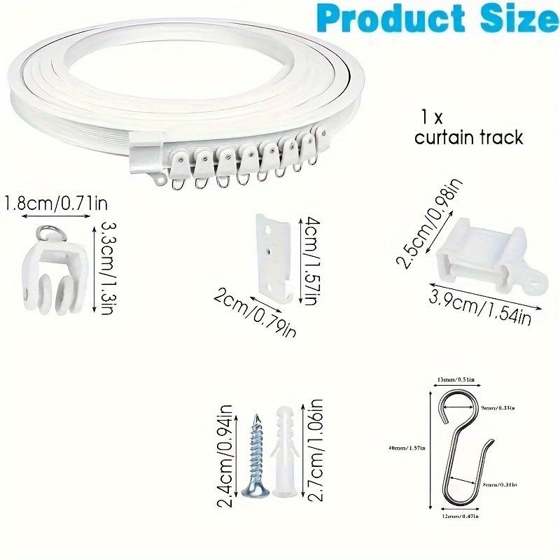 Modern Flexible Ceiling Curtain Track System with Multiple Hooks and Brackets