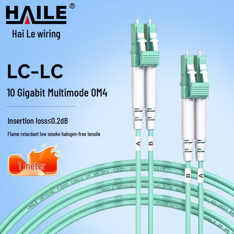 

HAILE 10 Gigabit Multimode Fiber Optic Patch Cable 1m