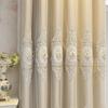 Cortinas opacas europeas de doble capa, cortinas de hilo para sala de estar, dormitorio, apagón, barra de cortina bordada en relieve de lujo