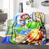 1pc Mario Yoshi Adventure Flannel Blanket,Ultra Soft Warm Plush Throw for Home Bedroom Bed Sofa Cover Camping Picnic Gift Y7246