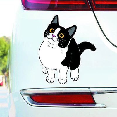 DS38#12.5x15cm Cute Cartoon Cat Car Stickers Waterproof Vinyl Decal For Truck Motorcycle Scooter Decals Auto Accessories