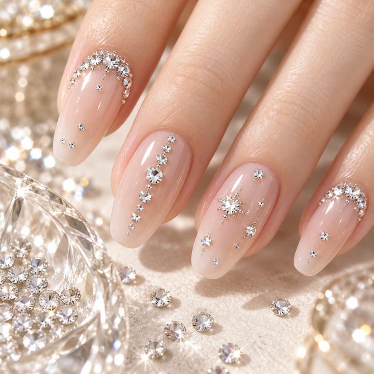 1440 PCS / Set Mini Flat Bottom Sparkling Diamond Nail Jewelry Set