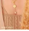 Retro Double-Layer Portrait Pendant Necklace, 18K Gold-Plated Titanium Steel, European & American Design, Clavicle Chain