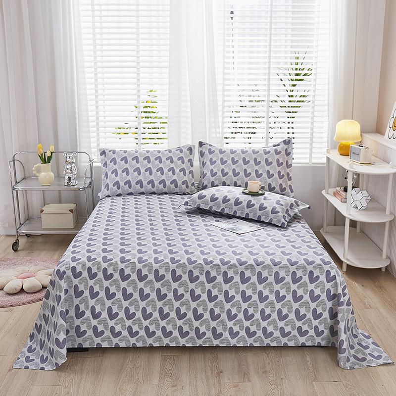 Cotton Bed Flat Sheet for Double Bed Plain Solid Color Top Sheets Single/Queen/King Flat Bedsheets Home Bed Linen Sheets