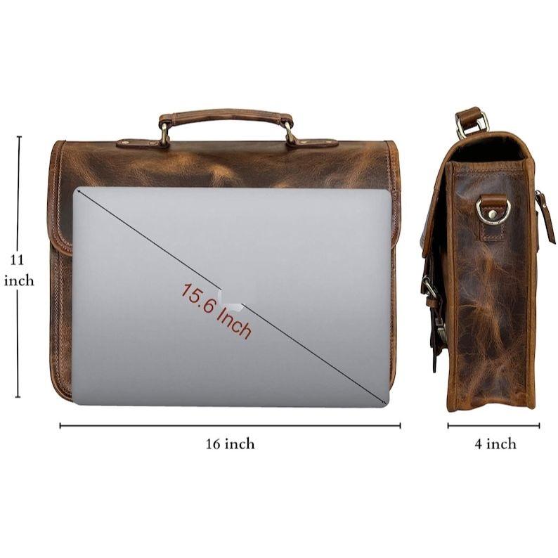 Personalized Genuine Leather Messenger Bag Laptop Bag Shoulder Bag for Women Gift for Men Office Bag Work Briefcase Rustic Bag Large Satchel