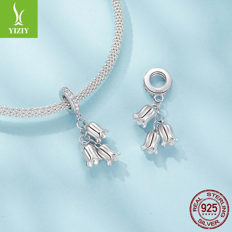 Lily Of The Valley Pendant S925 Sterling Silver Flower Beads Premium Bracelet Beaded Accessories Necklace Diy