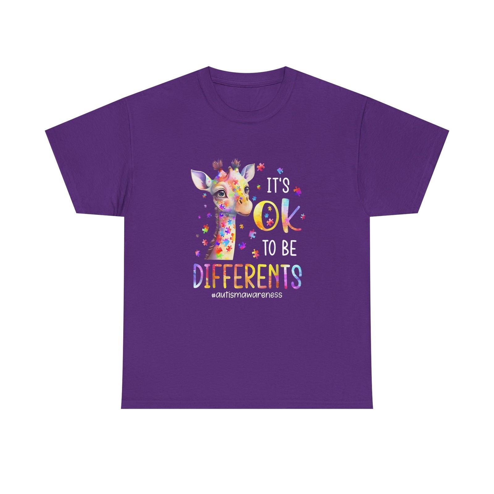Giraffe - OK to Be Different Tee Shirt – Autism ADHD ADD T-Shirt M