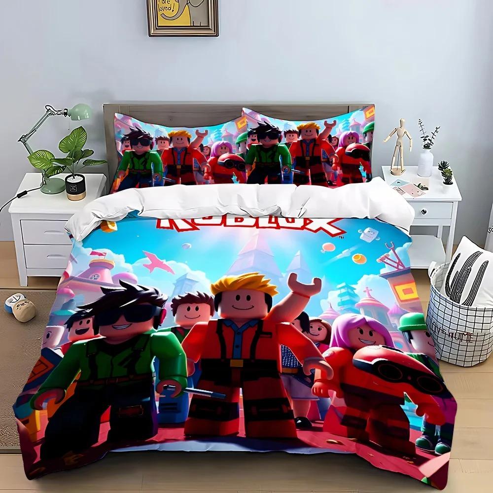 Game Duvet Cover Pillowcase R-Robloxes Bedding Set Adult Boy Girl Bedroom Decoration Children Single Double Size