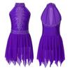 Figure Skating Dress for Girls Shiny Rhinestone Ice Skating Dress Ballet Dance Leotard Dress for Competition Costume