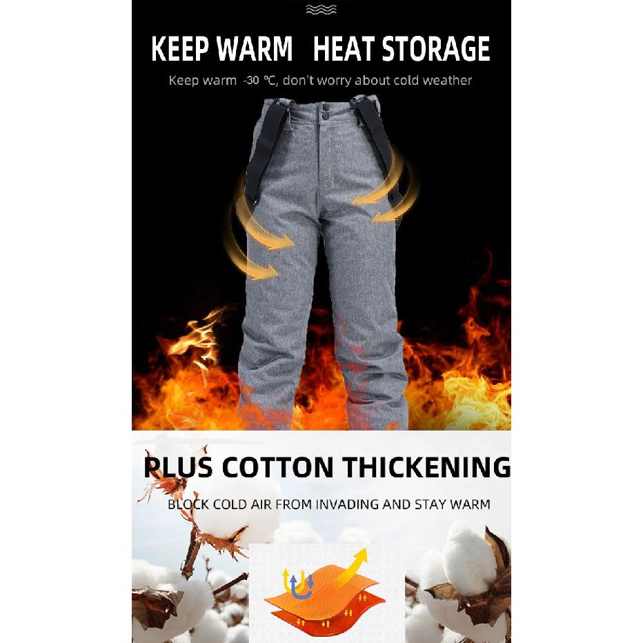 High Quality Men Women Winter Thick Warm Skiing Pants Windproof Waterproof Suspender Trousers Snow Snowboard Pants Plus Size