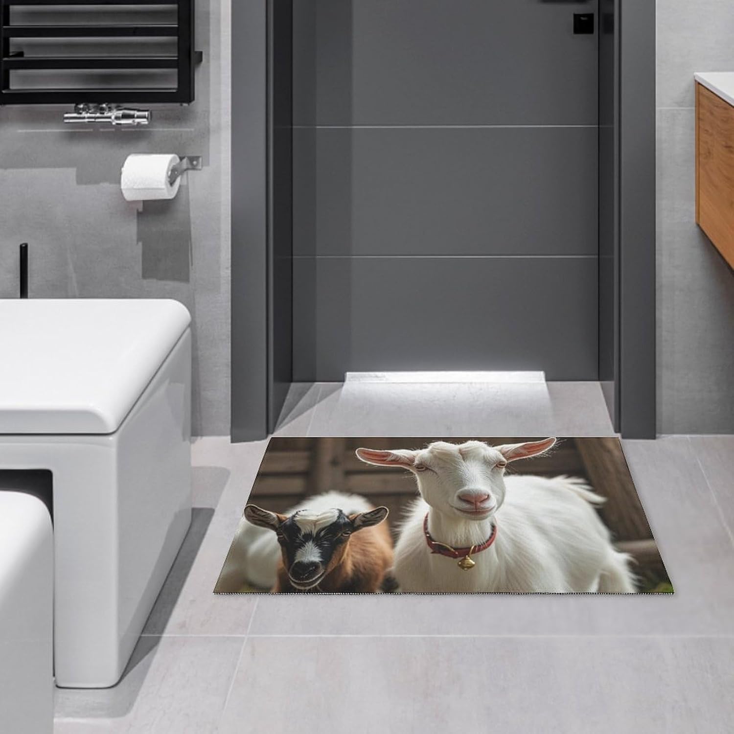 

Crystal velvet carpetCute Goat Area Rug for Living Room Non Slip Furry Carpet Indoor Machine Washable Rug Entryway Floor Carpet 60x90cm