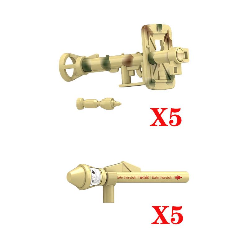 5/10 WW2 Soldier Weapons Building Block Two-color Printing Machine Rifle Submachine Sniper Guns Military Accessories Block Bricks C238