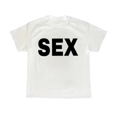 Vintage Lustiger SEX Print T-Shirts Grafik Streetwear Kurzarm Harajuku O-Ausschnitt T-Shirt Damen Kleidung Steetwear Oberteile Baumwolle