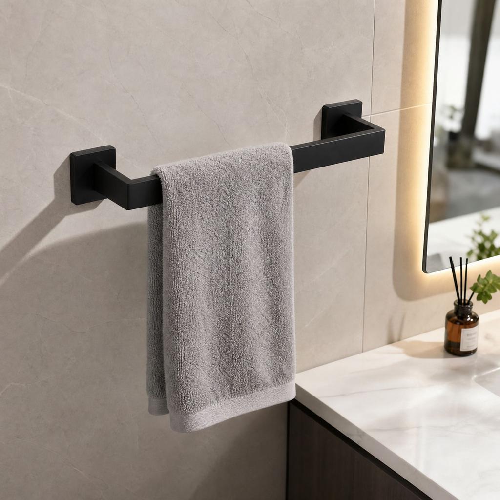 Stainless Bathroom Towel Bar and, 40mm Square Tube Design