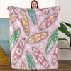 Cozy Surf-Themed Fleece Blanket - Soft  Polyester, Vibrant HD Digital Print with Tropical Surfboards & Hibiscus Flowers, All